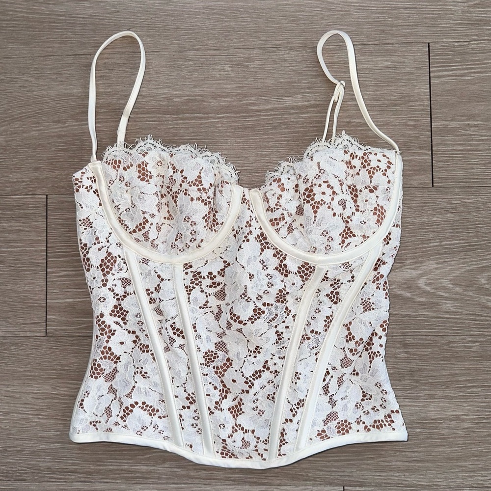 House of CB MILA Ivory Lace Underwired Corset sz small
